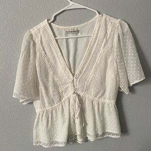 White short sleeve from abercrombie. Size medium!